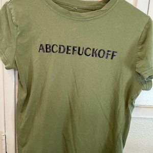 abcdefuckoff tee shirt, green, medium